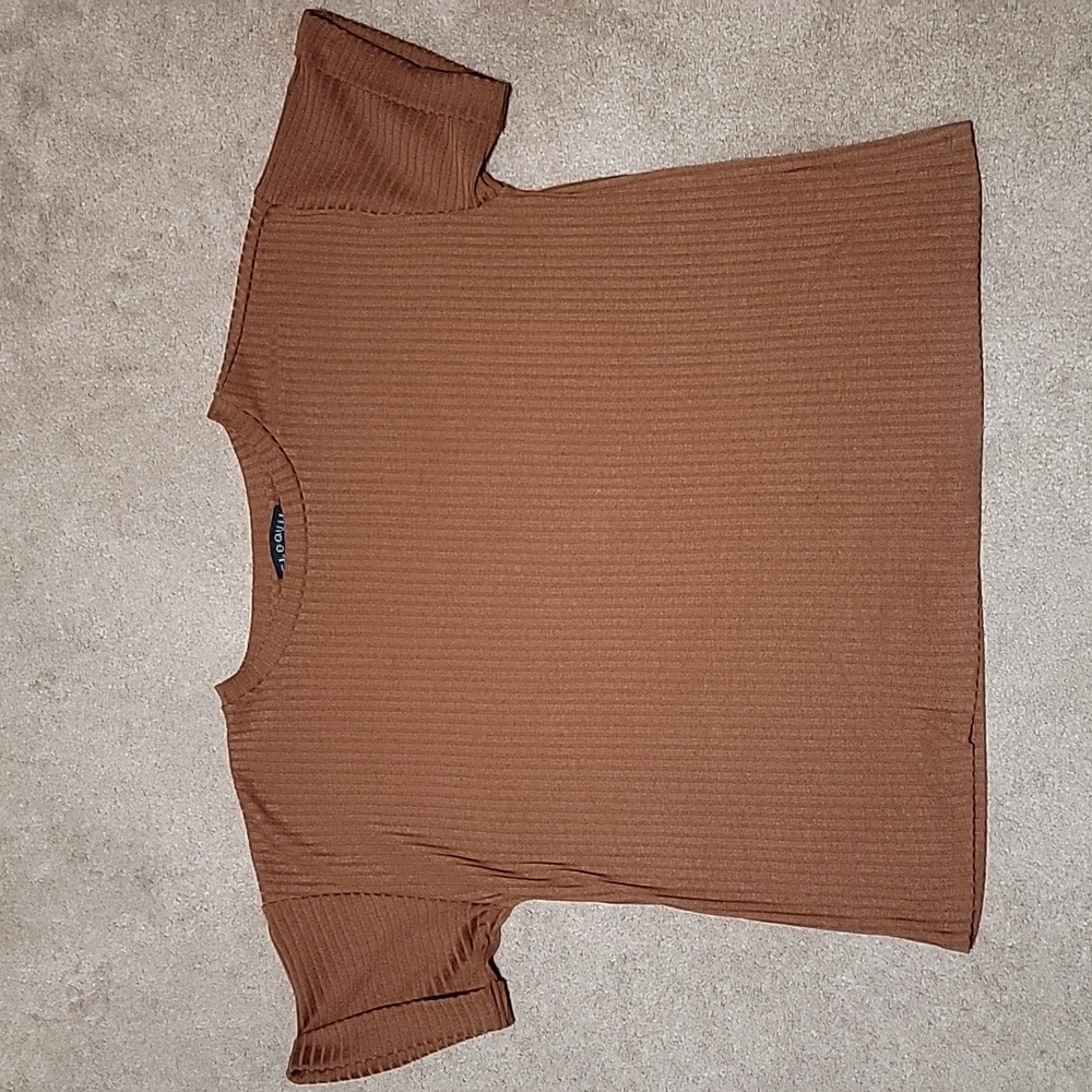 ELOQUII RIBBED BOXY TEE